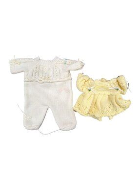 Vintage Cabbage Patch Kids Babies 1985 Knit Dress and Sleeper Coleco